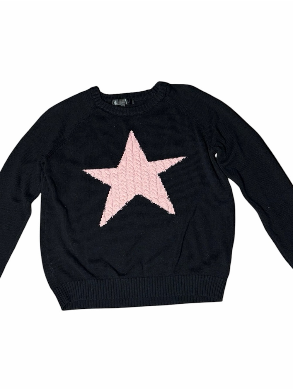 Women’s Black Sweater with Pink Star